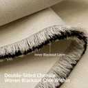 jinchan Chenille Blackout Curtains for Bedroom 96 Inches Long Soft Beige Thermal Living Room Curtains Luxury Farmhouse Room Darkening Window Drapes 2 Panels Thick Dining Room & Patio Curtains Back Tab