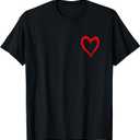 Red Heart Funny Cute Design for Men and Women T-Shirt, X