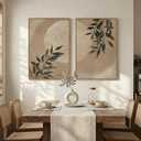 Large Framed Vintage Moon Botanical Wall Art for Living Room, 24x36 In, 24" W x 36" H x 2Pcs