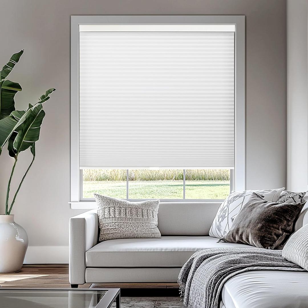 CHICOLOGY Cordless Cellular Shades Privacy Single Cell Window Blind, 70"W X 48"H, Morning Mist