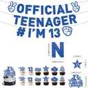 13th Birthday Decorations for Boys Include Happy 13th Birthday Banner-Backdrop-13 Birthday Balloons-Foil Balloons-Cake Topper-Cupcake Toppers-Hanging Swirl for 13 Year Old Boy Birthday Decorations