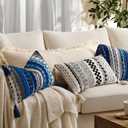 Kevin Textile Spring 12x24 Inch Lumbar Throw Pillow Cover 1 Pack Boho Decorative Soft Chenille Thread Woven Tufted Textured Rectangle Cushion Case Accent for Living Room Couch Sofa Bed, Black