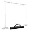 Pipe and Drape Backdrop Stand Kit 10x10ft, Heavy Duty Back Drop Adjustable Stand with Carry Bag, Metal Background Frame for Parties Wedding Birthday Decoration Photography Photo Booth Video - Silver
