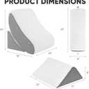 4 PCS Wedge Pillow Set for After Surgery, Memory Foam Orthopedic Bed Wedge Pillow Set, Adjustable Bed for Sleeping, Acid Reflux Relief, Post Surgery Recovery, Back Support, Leg Elevation, Gery