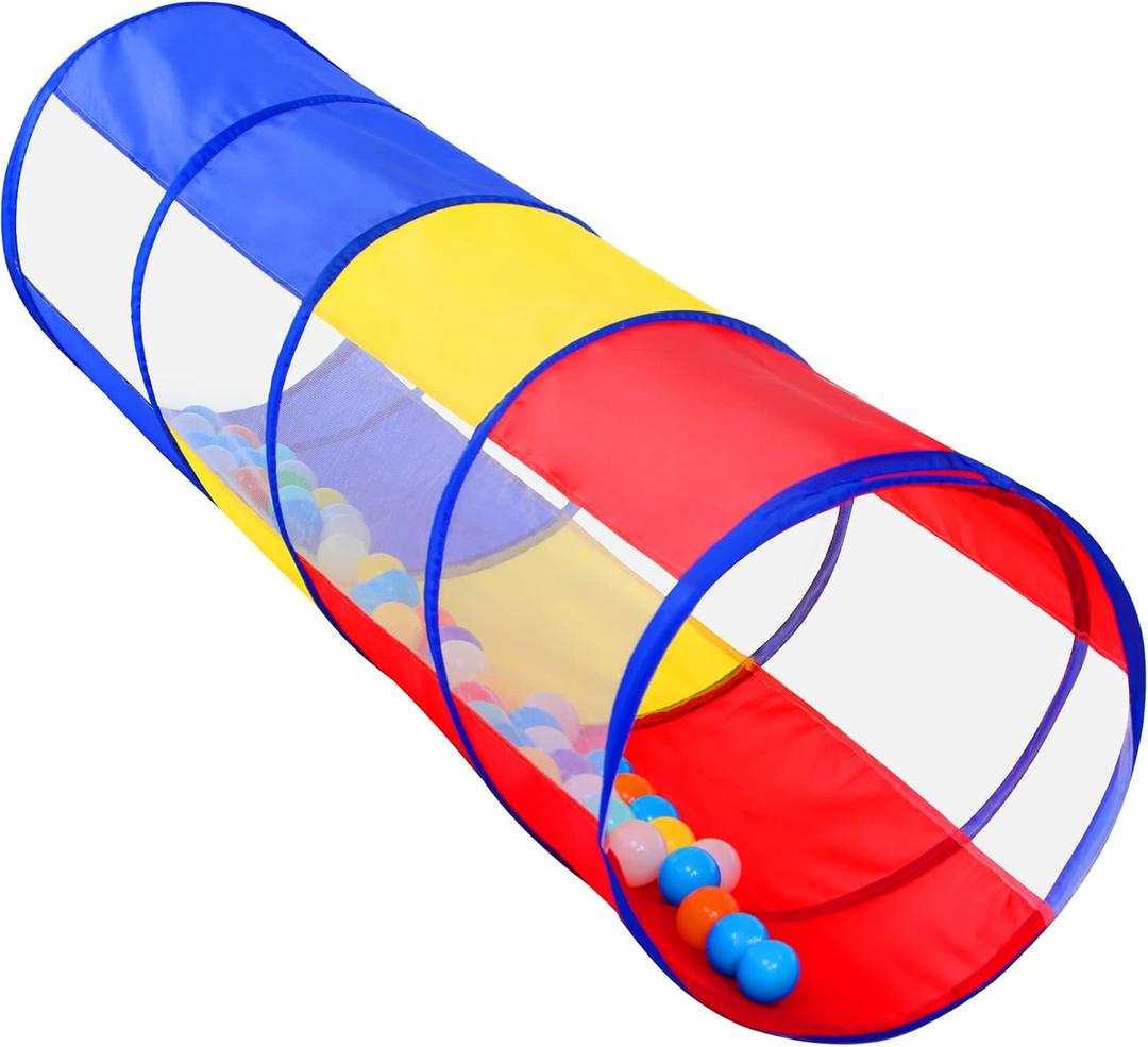Kids Play Tunnel for Toddlers, Pop Up Crawl Through Tunnel Play Tent for Baby Infant Children or Dog with 2 Mesh Sides, Kids Tunnel Toys or Gift Indoor & Outdoor (Colorful Crawling Tunnel)