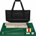 PiPiCat Black Diamond Pattern American Mahjong Set, 166 Acrylic Tiles 1.2, 52.5*26*8CM