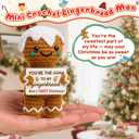 4 x Mini Gingerbread Man Christmas Stocking Stuffers for Women Kid Teen Girl Boy Best Friend White Elephant Gifts for Coworker Sweet Xmas Stocking Stuffers for Girlfriend Boyfriend Handmade Crochet Gifts