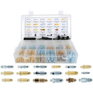 90 PCS 18 Types Brake Caliper & Wheel Cylinder Bleeder Screw Brake Valve Screw Assortment with 15pcs Dust Caps, Standard SAE & Metric Bleeding Screws Bleed Kit Replace 30300