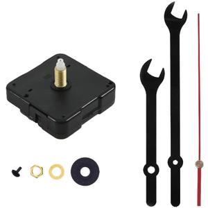 Wall Clock Mechanism Replacement,Creative Wrench Shpaed Clock Hands and Motor Kit - Clock Parts Battery Operated Kit DIY Clock Making Kit (Red)
