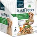 JustFoodForDogs JustFresh Wet Dog Food, Fresh Pet Meals and Toppers with No Preservatives, Resealable Package, Human Grade, Home-Cooked Chicken, 12 oz - 7 Pack
