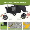 Smug 3 Wheels Pet Stroller, Dog and Cat Strollers, Storage Basket and Cup Holder, Breathable Mesh, Lightweight Travel Carrier, Waterproof and Foldable for Small Pets Outdoor Walk, Black