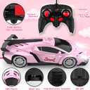 Growsland Remote Control Car for Girls, 1:18 Pink RC Cars Toys for Kids Girl Electric Vehicle Toy Car Hobby Racing Car with Lights & Controller, Birthday Gifts for Girl Boys Age 3 4 5 6 7 8 9 Year Old