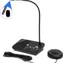 Window Speaker Intercom System, Window Intercom, Anti-Interference Dual Way Intercommunication Microphone and Speaker Interphone Mute Function Black for Bank, Office, Restaurant, Store