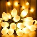 C9 LED Multicolor Christmas Lights Outdoor, 25Ft C9 Vintage Christmas Lights Waterproof with 26 LED Colorful Bulbs, Outdoor Christmas Decorations String Lights for Patio Garden Roofline Holiday Party