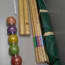ApudArmis 32In Six Player Croquet Set with Deluxe Premiun Pine Wooden Mallets,Colored Ball,Wickets,Stakes - Lawn Backyard Game Set for Adults/Teens/Family (Large Carry Bag Including)