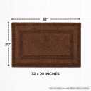 Akiko Cotton Bath Mat Soft Plush Reversible Bathroom Rug 20x32 Chocolate