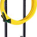 Artigarden Freestanding Garden Hose Holder with 4 Spikes, Heavy Duty Metal Reel Stand Hanger Rack Organizer, Holds Storage 150ft Hose for Outside Yard Lawn, Black