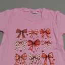 Little Girl Valentines Day Shirt Bow/Heart Clothes Toddler Valentines Day Outfit 5-6Y,Pink