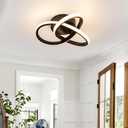 10 Inch Modern Ceiling Light, 24W LED Dimmable Ceiling Light with Remote Control, 3000-6000K Color Temperature Adjustable, Black Small Chandelier for Bedroom, Entryway, Hallway, Kitchen