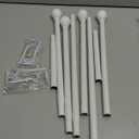 Poskena White Curtain Rods for Windows 28 to 48 Inch, 5/8" Diameter Heavy Duty Metal Adjustable Small Curtain Rod With Bracket(2.3-4 Feet)