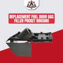 Fuel Door Gas Filler Pocket Housing with White Cover Replacement by AA Ignition - Fits Ford Transit Vans - 150, 250, 350, 350-HD 2015-2024 - Replaces Parts CK4Z-5427936-A, CK4Z-5427936-F, CK4Z5427936J