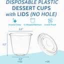 Dessert Cups with Lids - 9 Oz Plastic Cups with Lids Disposable Cups with Flat Lid No Hole for Cake,Ice Cream,Snacks Smoothie, Fruit, Dessert, Yogurt Parfait,Milkshake (100 Park)