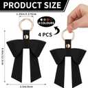 2 x 4 Pcs Bow Leather Charm for Bag Purse Handbag, Bow Keychain Thank You Appreciation Gift Elegant Bag Cute Charm Car Key Ring for Teacher Women Accessories Graduation Gift