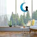 Stained Glass Dog Memorial Gifts, Dog Sympathy Gifts for Dog Lovers, Suncather for Window Hanging,in Memory of Dog Passing Away Gifts,Loss of Dog Sympathy Gift. (Black Blue)