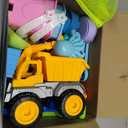 Beach Toys, Sand Toys for Kids Boys and Girls with 2 in 1 Construction Vehicles, Collapsible  Sand Castle Building kit, Sand Molds, Mesh Bag, Outdoor Toys for Kids Ages 4-8