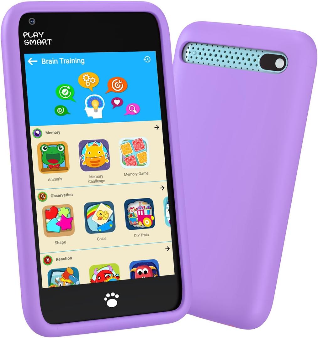 MOMILLA Kids Smart Phone Toys for Girls, 3.97 Touchscreen, Dual Cameras with Stickers, 200+ Games & 16GB Storage, Christmas Birthday Gifts for Kids