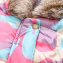 Winter Coats For Girls Hooded Waterproof Floral Printed Kids Toddler Warm Snow Jacket (Pink)