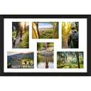 Lacopgr 4x6 Picture Frame Collage 6 Openings, Multi Photo Collage Frame 11.5x17.5 Gallery Wall Decor Wooden, Black Frame with White Mat, Wood