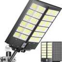Solar Street Lights Outdoor Waterproof - 9000W LED Solar Powered Street Light Dusk to Dawn with Mention Sensor, Heavy Duty Large Outdoor Solar Lights for Parking Lot/Yard/Pathway Lighting, XL-1Pack