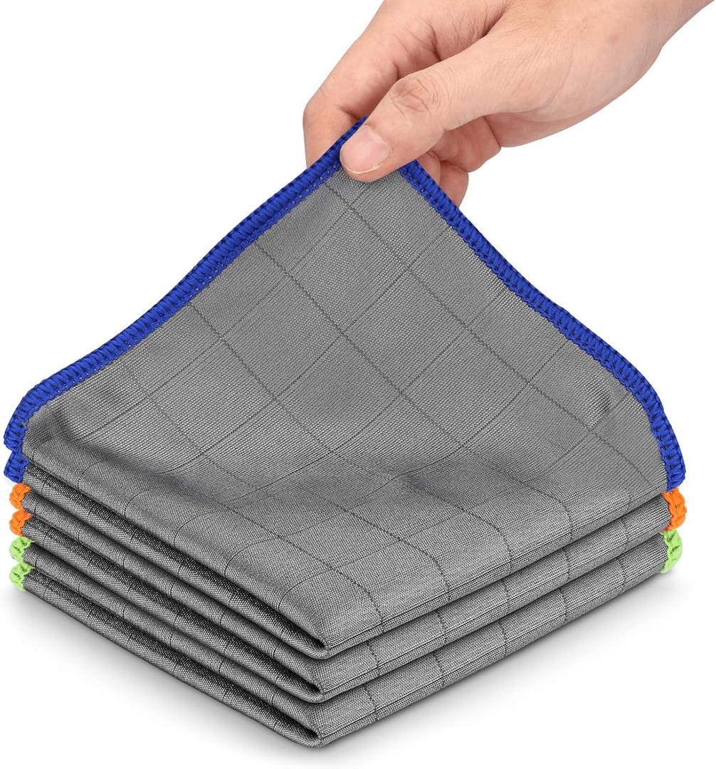 XANGNIER Microfiber Glass Cleaning Cloths,3 Pack Streak Free Miracle Cleaning Cloth,Reusable Lint Free Cleaner Towels for Kitchen,Windows,Mirror,Glasses,Car Windshields,Stainless Steel,11.8"11.8"