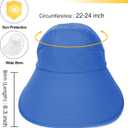 Rulala Fancy Sun Hats for Womens Wide Brim Visor UV Protection Hat for Beach Summer Packable Cap (Blue)