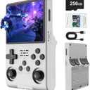 R40S PRO Retro Gaming Console, 30000+ HD Games Handheld Game Console, 3800mAh Rechargeable Mini Retro Video Console with 256GB TF Card, Portable Pocket Arcade (White)