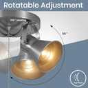 SEEBLEN 3-Light Ceiling Lights with Pull Chain, Adjustable Round Kitchen Ceiling Light, Morden Nickel Flush Mount Directional Track Light for Kitchen, Hallway, Dining Room, Bathroom, Coffee Bar