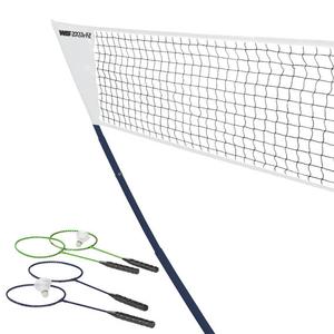 Wild Sports Easy Setup Good Badminton Set - Complete and Durable Badminton Set with 20 Ft Net, 4 Rackets, and 2 Shuttlecocks
