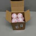 Janinka 12 Pcs Pink Bow Christmas Ball Ornaments for Tree 2.36 Inch Coquette Bow Hanging Decor Pink Plastic Ball Christmas Tree Pendants with Rope for Xmas Holiday Home Party Decoration