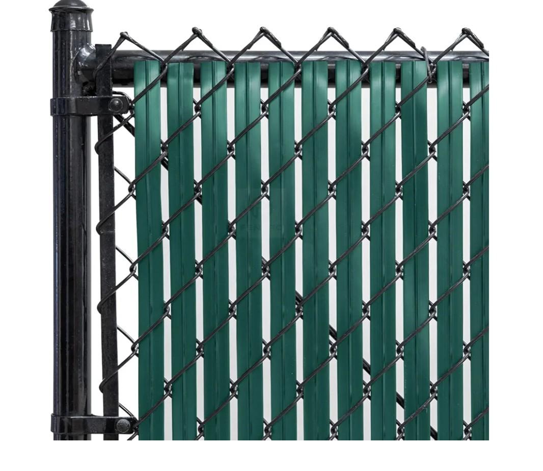 Chain-Link Fence Blade Slats with Bottom Lock (4-ft, Green)