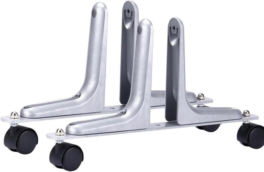 Alkanas 2 Packs Room Divider Screen Holder Movable Wheel Thickened Privacy Room Divider Partition for Hotel Home Office Bedrooms (Silver)