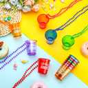 Hoolerry 12 Pcs Birthday Squad Shot Glass Necklace Shot Cups Plastic Glasses on Beaded Necklace Funny Beaded Squad Cups for Adults Birthday Wedding Party Supplies Favors, 6 Colors