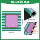Dunzy 33'' x 33'' Mahjong Mat with Carrying Bag Non Slip Noise Reduction Gaming Mat Rubber Mahjong Table Cover Accessories Gifts for Poker Board Games Dominoes(Purple,Stripe)