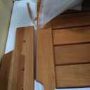 Walker Edison Dominica Contemporary Slatted Outdoor Dining Table, 34 Inch, Brown