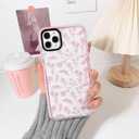 2 x NITITOP Compatible for iPhone 11 Pro Case Cute Flower Floral Clear for Women Girl Ultra Slim Crystal Shockproof Soft TPU Anti-Yellow Protective Phone Cover - Clear Pink