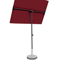 6×4 FT Red Balcony Umbrella with 360° Rotation – Rectangular Patio Shade for Apartments & Porches