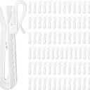 Plastic Curtain Hook Adjustable Pinch Pleat Curtain Hooks 3.1Inch Ratchet System Pinch Pleated Curtain Hook White for Bedrooms Living Rooms Bathrooms Outdoor Courtyards Study Rooms (80 Pcs)