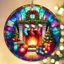 3 x 2025 Christmas Ornament  Cozy Fireside Art Ornament, Warm Fireplace Holiday Decoration, Rustic Winter Keepsake Gift