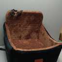 WOOAIDAGG Dog Car Seat for Medium Sized Dog,Pet Travel Car Bed with Seat Belt Channle,Fully Detachable and Washable Car Dog Seat with Adjustable Straps,3 Straps Easy to Install (Black/Brown)