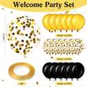 Fanfanwin Black Gold Welcome Home Decorations We Missed You So Much Banner Glitter Garland and Balloons Party Supplies for Military Army Returning, Patriotic Homecoming Party Decorations